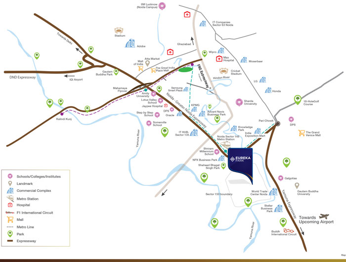 Tata Eureka Park Location Map